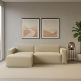 Divano sfoderabile beige 240x170x70h cm - Assurte