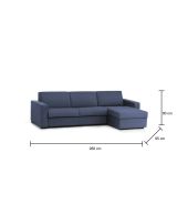Divano sfoderabile blu 280x95x90h cm - Atos