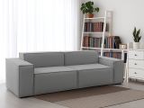 Divano sfoderabile grigio 220x95x70h cm - Lepidolite