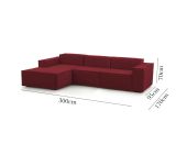 Divano sfoderabile rosso 300x170x70h cm - Alganibra