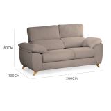 Divano sfoderabile tortora 200x85x107h cm - Anem
