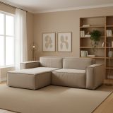 Divano sfoderabile tortora 220x170x70h cm - Alhoa