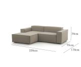 Divano sfoderabile tortora 220x170x70h cm - Alhoa