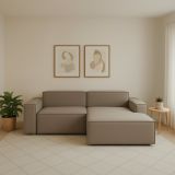 Divano sfoderabile tortora 240x170x70h cm - Ameli
