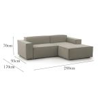 Divano sfoderabile tortora 240x170x70h cm - Ameli