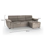 Divano sfoderabile tortora 285x160x100h cm - Ceto