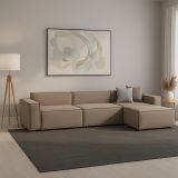 Divano sfoderabile tortora 340x170x70h cm - Asvaldo