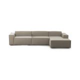 Divano sfoderabile tortora 340x170x70h cm - Asvaldo