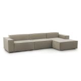 Divano sfoderabile tortora 340x170x70h cm - Asvaldo