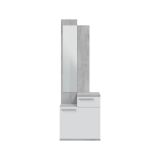Entratina con scarpiera cemento e bianco lucido 61x185h cm - Azzurro