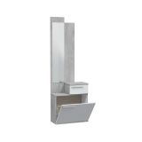 Entratina con scarpiera cemento e bianco lucido 61x185h cm - Azzurro