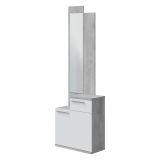Entratina con scarpiera cemento e bianco lucido 61x185h cm - Azzurro