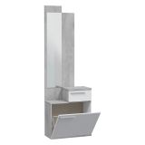 Entratina con scarpiera cemento e bianco lucido 61x185h cm - Azzurro