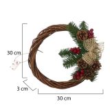 Ghirlanda da Natale Choiwan, 30x30 h3 cm, Verde e Marrone