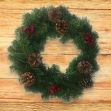 Ghirlanda da Natale Perosa, 35x35 h3 cm, Verde e Rosso