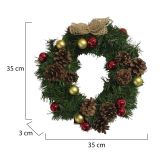 Ghirlanda da Natale Zogno, 35x35 h3 cm, Verde e Rosso