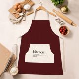 Grembiule Cucina Rosso Scuro Bianco Lavabile in Lavatrice si 30° Colore Struttura Bianco, Sfumatura Colore Struttura Scuro - Palitoba