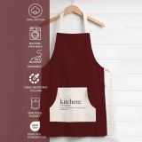 Grembiule Cucina Rosso Scuro Bianco Lavabile in Lavatrice si 30° Colore Struttura Bianco, Sfumatura Colore Struttura Scuro - Palitoba