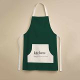 Grembiule Cucina Verde Scuro Bianco Lavabile in Lavatrice si 30° Colore Struttura Bianco, Sfumatura Colore Struttura Scuro - Palitoba