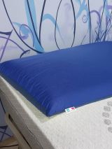 Guanciale Brenna, Cuscino per letto, Poggiatesta imbottito, Cuscinetto per camera da letto, Made in Italy, 50x35 h13 cm, Blu