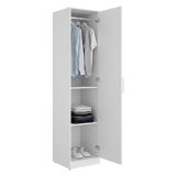 Guardaroba 1 Anta Bianco Appendiabiti Cassetti, 2 Ripiani - Calvert