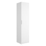 Guardaroba 1 Anta Bianco Appendiabiti Cassetti, 2 Ripiani - Calvert