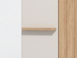 Guardaroba 1 Anta Bianco Crema Marrone Rovere Nodi Appendiabiti 4 Ripiani, 5 Vani - Pesco