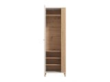 Guardaroba 1 Anta Bianco Crema Marrone Rovere Nodi Appendiabiti 4 Ripiani, 5 Vani - Pesco