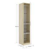 Guardaroba 1 Anta Bianco Marrone Rovere Appendiabiti Cassetti, 2 Ripiani - Calvert