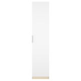 Guardaroba 1 Anta Bianco Marrone Rovere Appendiabiti Cassetti, 2 Ripiani - Calvert