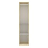 Guardaroba 1 Anta Bianco Marrone Rovere Appendiabiti Cassetti, 2 Ripiani - Calvert