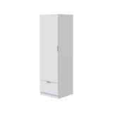 Guardaroba 1 Anta Bianco un Ripiano un Cassetto, Appendiabiti - Dello