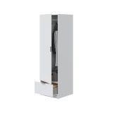 Guardaroba 1 Anta Bianco un Ripiano un Cassetto, Appendiabiti - Dello