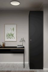 Guardaroba 1 anta- Gregoria, Mobile multifunzionale, Mobiletto scarpiera, Guardaroba porta scarpe, 50x60 h219 cm, Nero