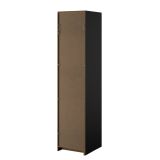 Guardaroba 1 anta- Gregoria, Mobile multifunzionale, Mobiletto scarpiera, Guardaroba porta scarpe, 50x60 h219 cm, Nero