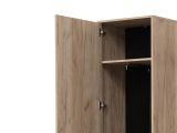 Guardaroba 1 Anta Marrone Rovere Grigio Nero Appendiabiti 4 Ripiani, 5 Vani - Palmoli