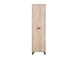 Guardaroba 1 Anta Marrone Rovere Grigio Nero Appendiabiti 4 Ripiani, 5 Vani - Palmoli