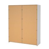 Guardaroba 2 ante Adeline, Mobile camera da letto, Cabina armadio portabiti, Armadio appendiabiti, 65x179 h220 cm, Bianco e Trasparente