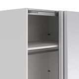 Guardaroba 2 ante Adeline, Mobile camera da letto, Cabina armadio portabiti, Armadio appendiabiti, 65x179 h220 cm, Bianco e Trasparente