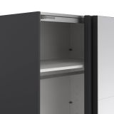 Guardaroba 2 ante Adeline, Mobile camera da letto, Cabina armadio portabiti, Armadio appendiabiti, 65x179 h220 cm, Grigio e Trasparente
