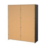 Guardaroba 2 ante Adeline, Mobile camera da letto, Cabina armadio portabiti, Armadio appendiabiti, 65x179 h220 cm, Grigio e Trasparente