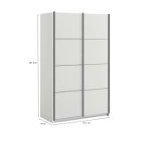 Guardaroba 2 ante Andree, Mobile camera da letto, Cabina armadio portabiti, Armadio appendiabiti, 122x64 h202 cm, Bianco