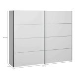 Guardaroba 2 ante Anthe, Mobile camera da letto, Cabina armadio portabiti, Armadio appendiabiti, 243x64 h202 cm, Bianco