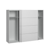Guardaroba 2 ante Anthe, Mobile camera da letto, Cabina armadio portabiti, Armadio appendiabiti, 243x64 h202 cm, Bianco
