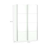 Guardaroba 2 ante Appoline, Mobile camera da letto, Cabina armadio portabiti, Armadio appendiabiti, 122x64 h202 cm, Bianco