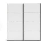 Guardaroba 2 ante Arienne, Mobile camera da letto, Cabina armadio portabiti, Armadio appendiabiti, 182x64 h202 cm, Bianco