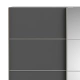 Guardaroba 2 ante Astrée, Mobile camera da letto, Cabina armadio portabiti, Armadio appendiabiti, 182x64 h202 cm, Bianco e Grigio