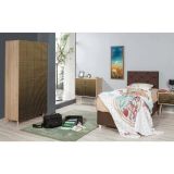 Guardaroba 2 ante Atlas, Mobile camera da letto, Cabina armadio con ante, Armadio appendiabiti, 90x52h192 cm, Quercia