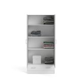 Guardaroba 2 ante Audette, Mobile camera da letto, Cabina armadio portabiti, Armadio appendiabiti, 79x36 h170 cm, Bianco