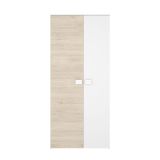 Guardaroba 2 ante Auernig, Mobile camera da letto, Cabina armadio portabiti, Armadio appendiabiti, 90x53 h202 cm, Bianco e Rovere